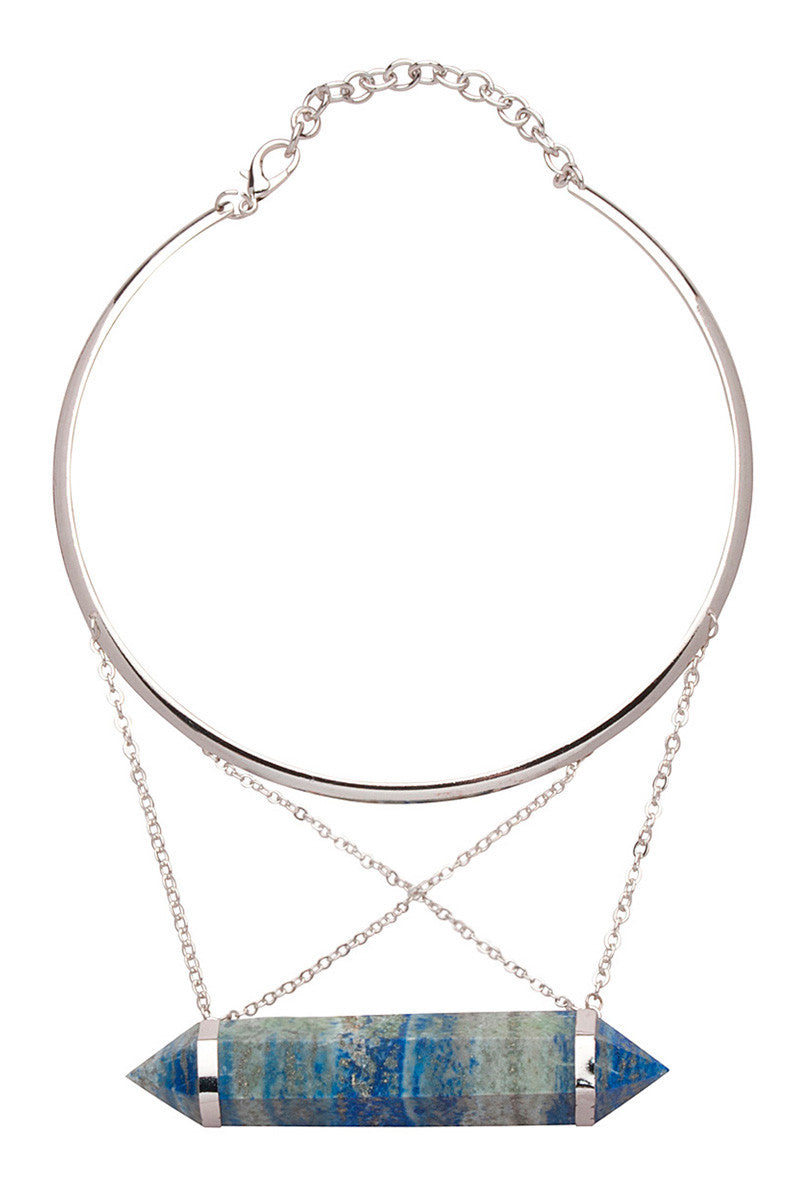 Lapis Lazuli Crossover Stone Choker